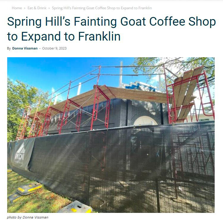 Coming Soon: The Fainting Goat Coffee – Franklin, TN