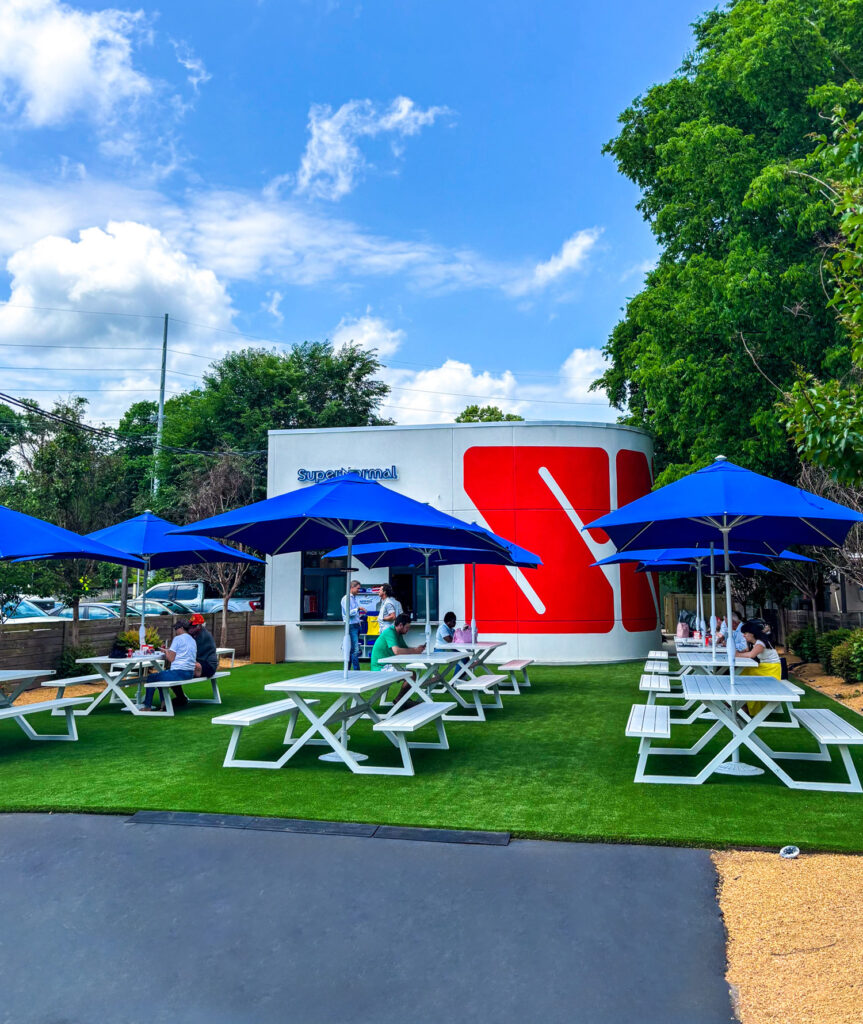 Exterior photo of SuperNormal new fast casual restaurant.