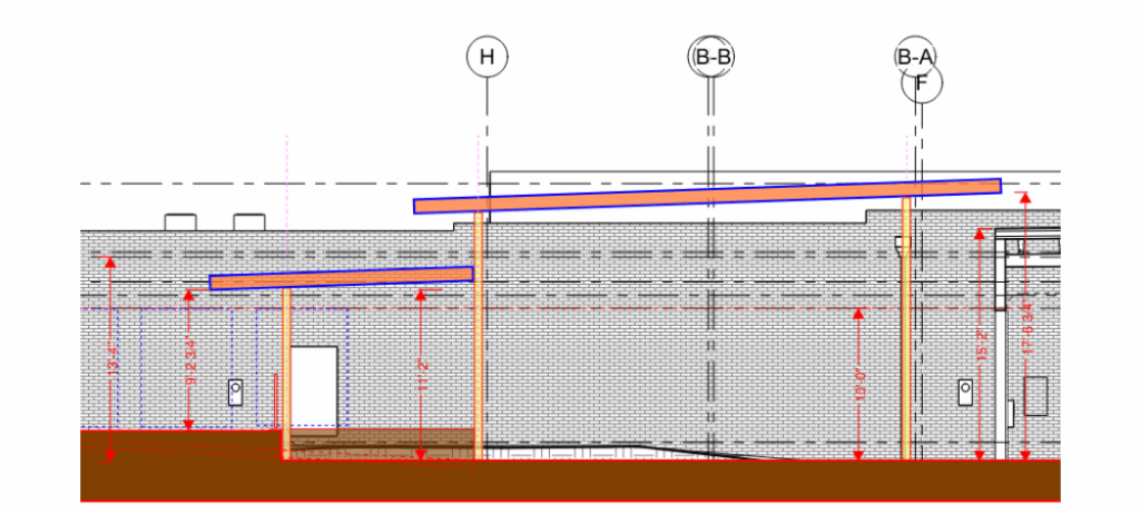 Courtyard sketch during structural renovation project in Inglewood, Nashville.